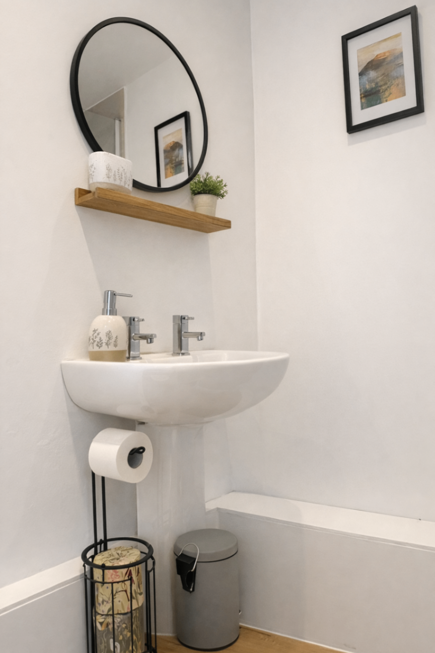 Shower room at Wren Cottage